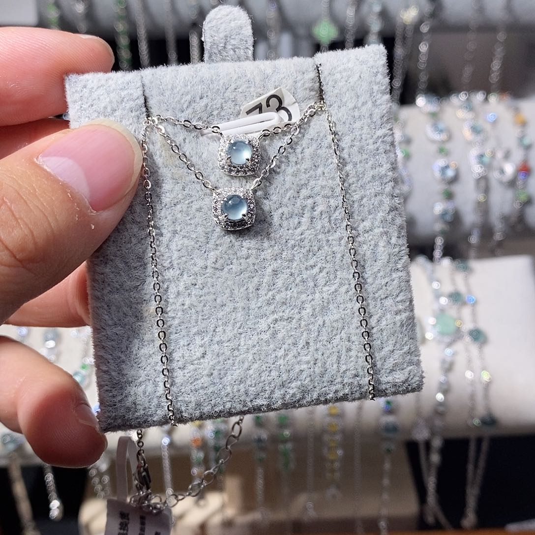 翡翠银S925镶嵌颈饰