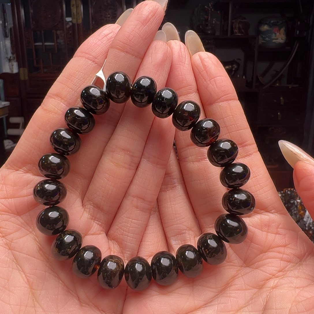 琥珀裸石未镶嵌抚顺琥珀20091-1。11mm