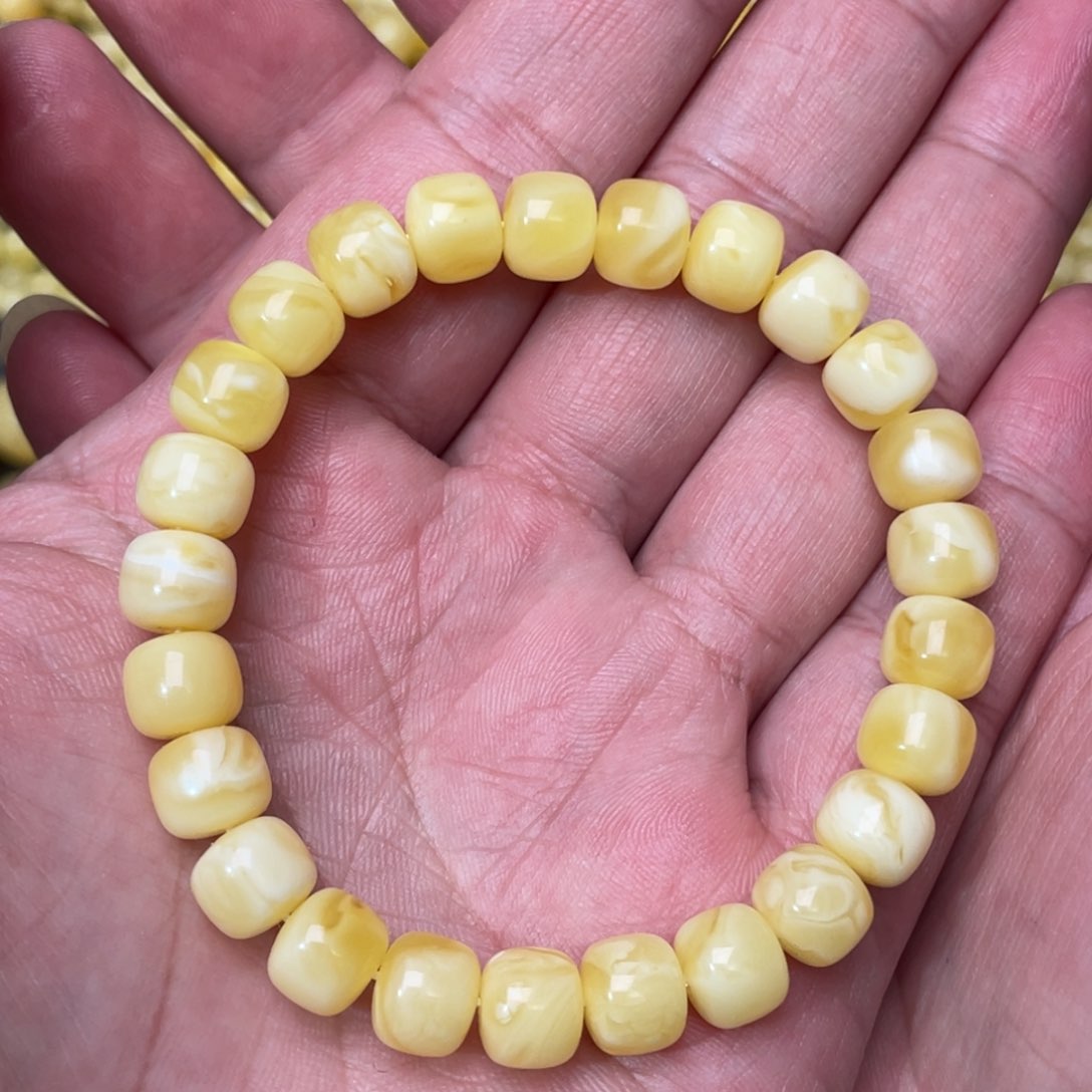 蜜蜡裸石未镶嵌蜜蜡手串8.5mm