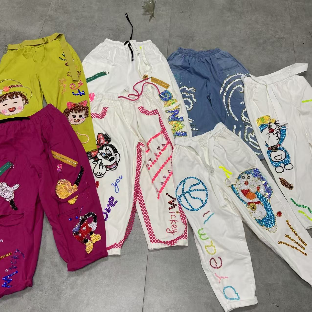 欧货潮牌重工手工钉珠高奢百搭休闲裤合集 DZ250334