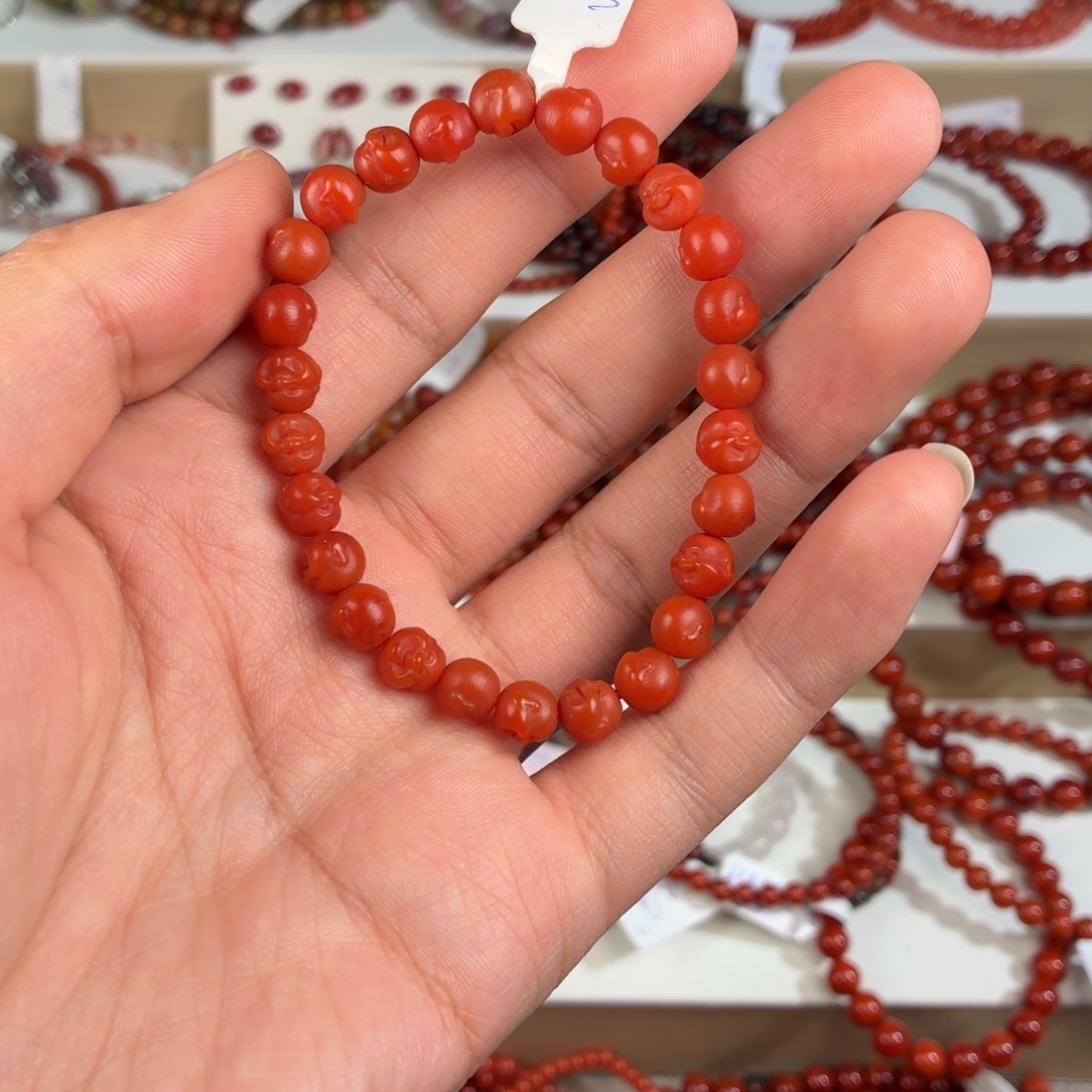 南红玛瑙未镶嵌手链