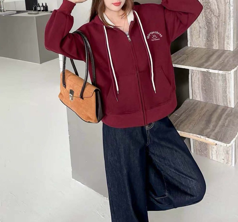 8813-DQ连帽笑脸加绒卫衣外套（80-135）