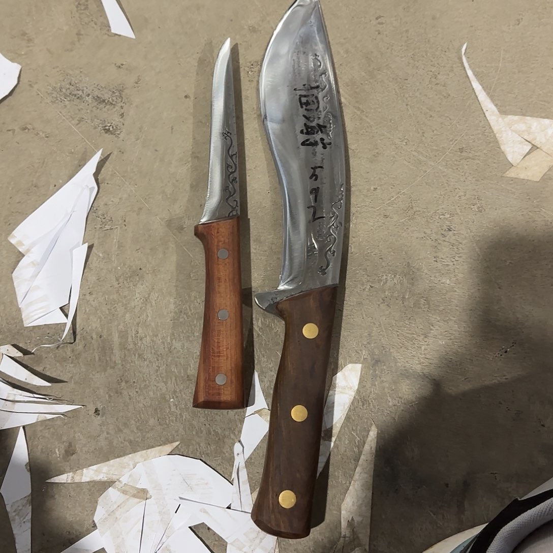 高碳锰钢炮弹钢手工锻打砍柴刀