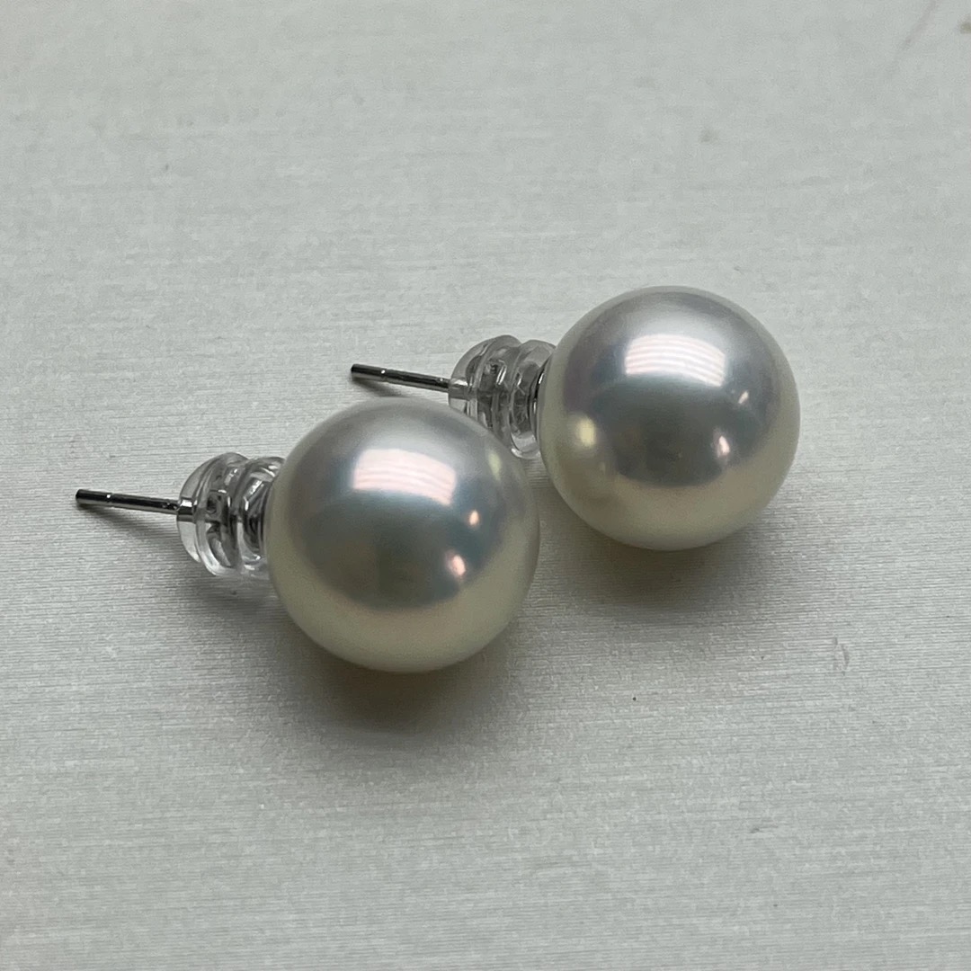 极光特选11-12mm减龄神器大龙珠爱迪生珍珠耳钉