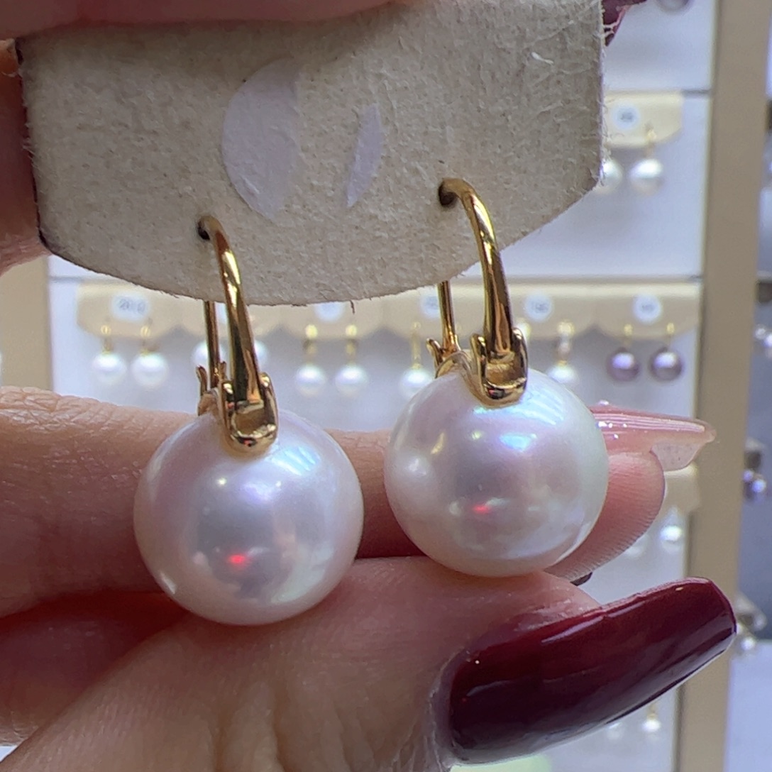 淡水珍珠耳饰银S925镶嵌