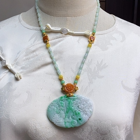 翡翠颈饰未镶嵌天然