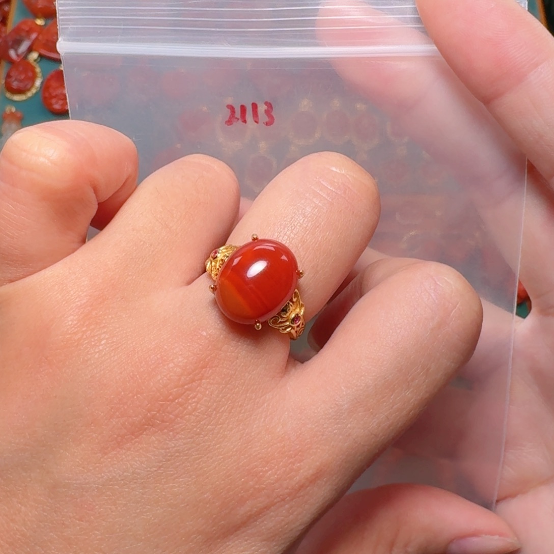 南红玛瑙南红银S925镶嵌