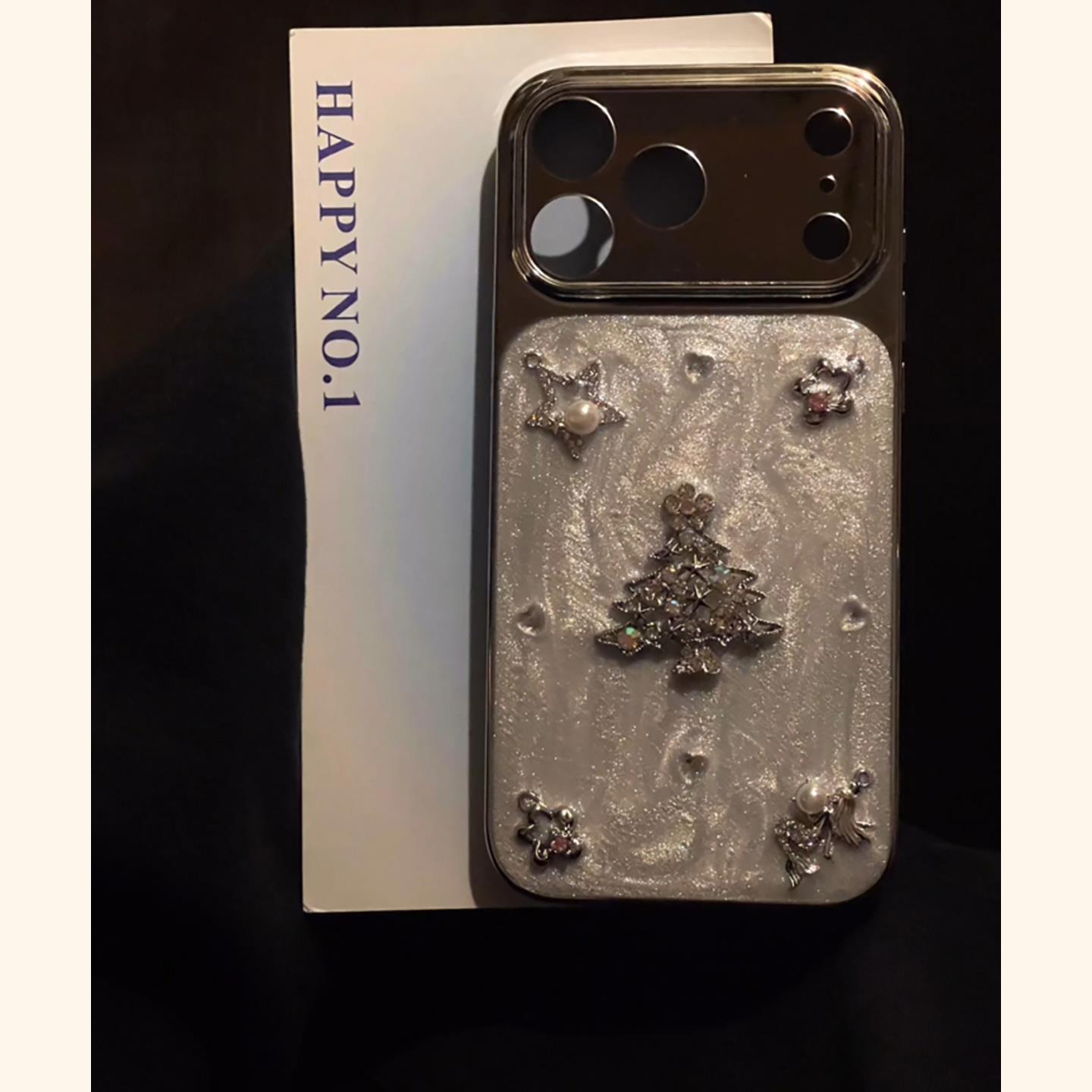 冬日奶油滴胶立体圣诞树适用苹果17promax手机壳iphone16新款15女