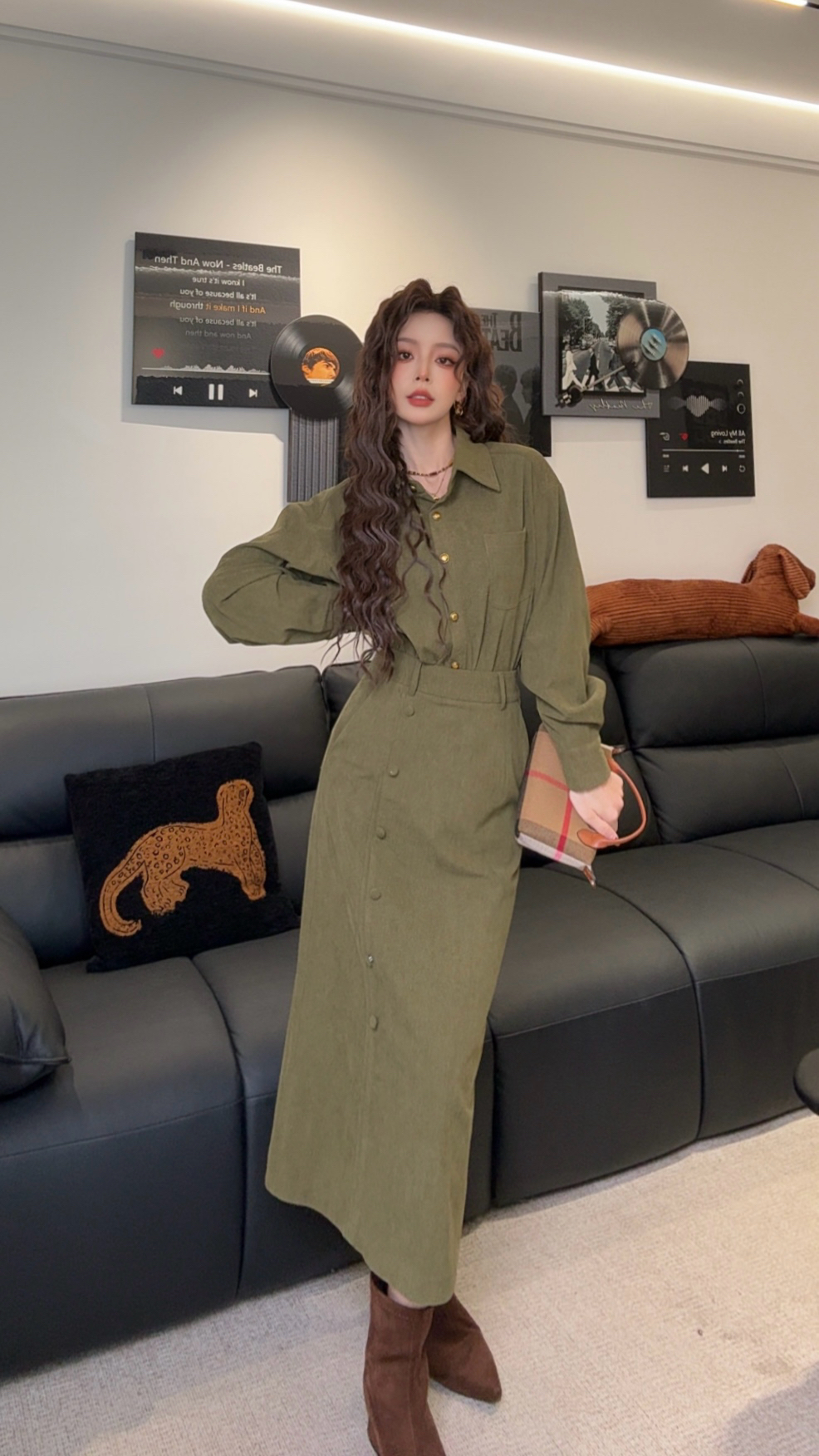 XXX【森氧絮语】港风复古通勤秋冬加厚时髦不费力套装 L-013+L-018