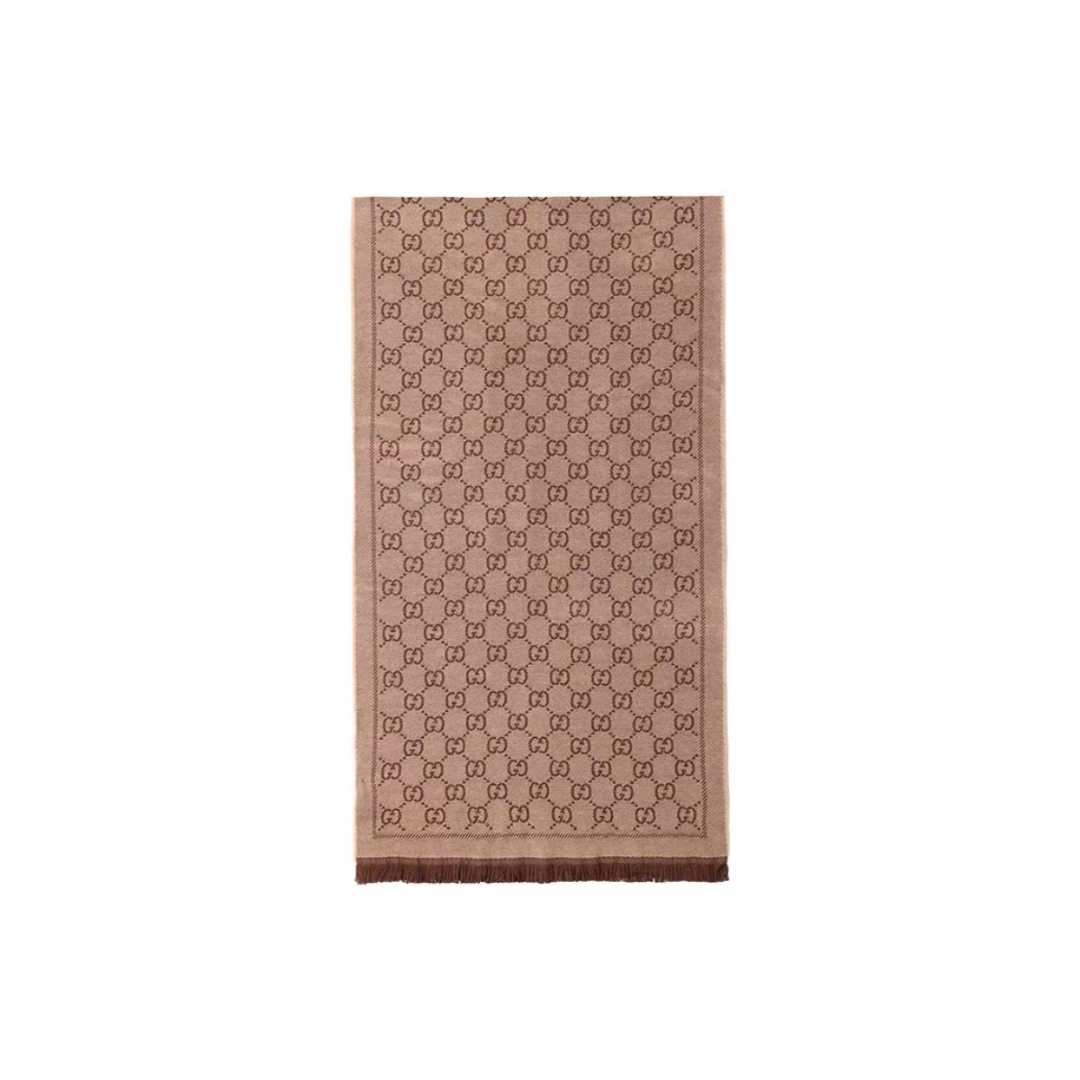 未使用 GUCCI/古驰 经典双G提花双面流苏边围巾