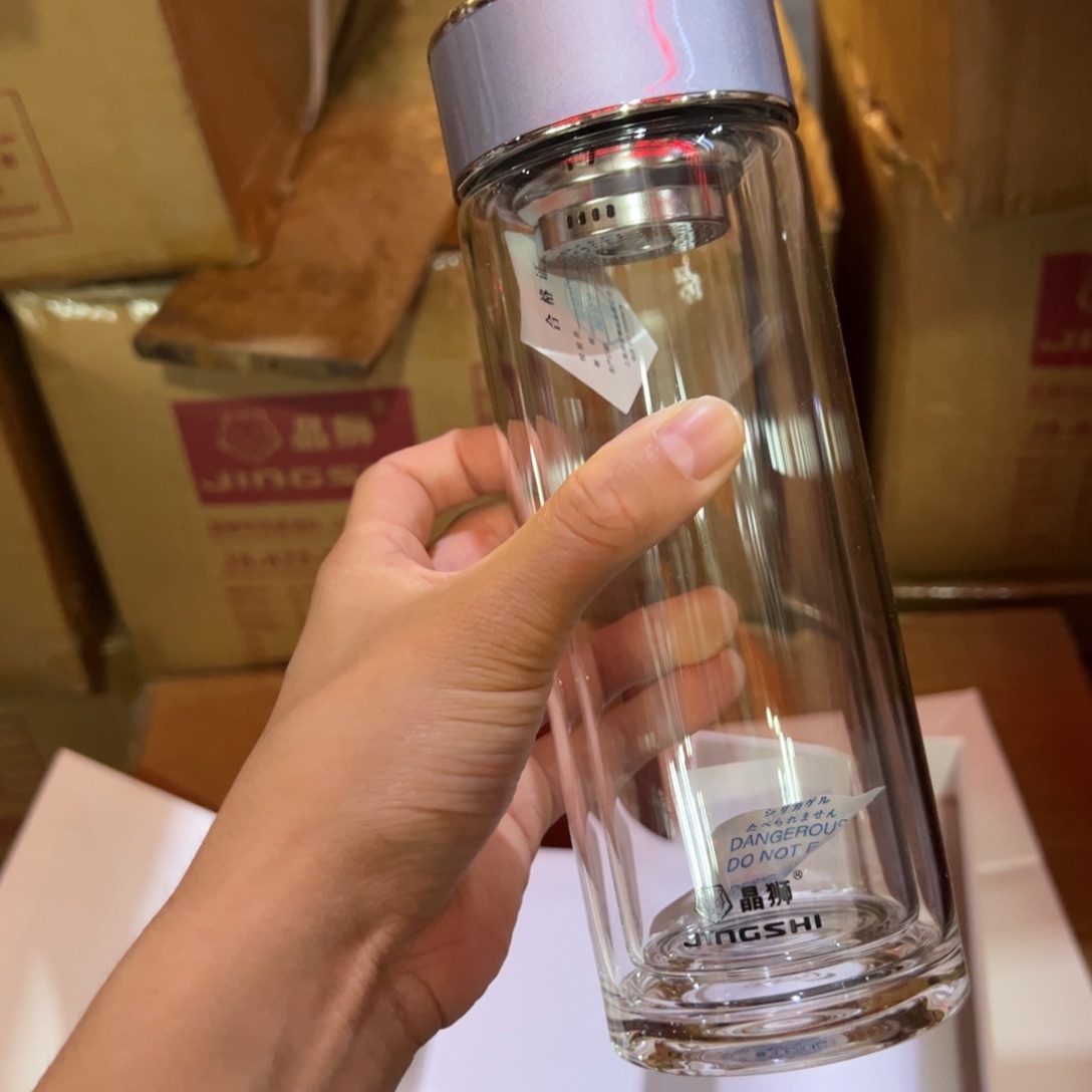 晶双层玻璃杯380玻璃杯双层玻璃杯紫罗兰色