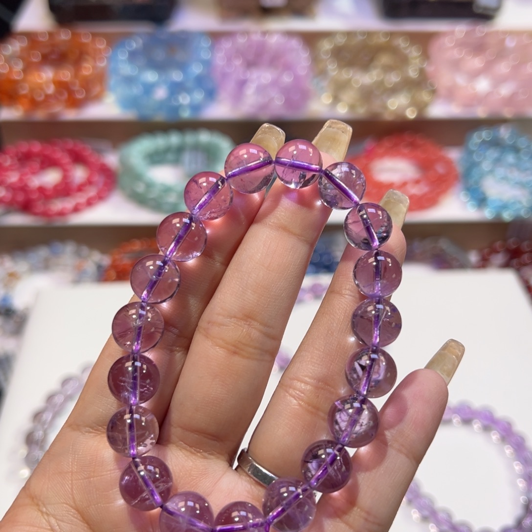 如***意手串未镶嵌水晶福利紫水晶10.7mm