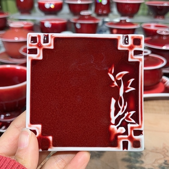 景德镇陶瓷红马坊杯垫