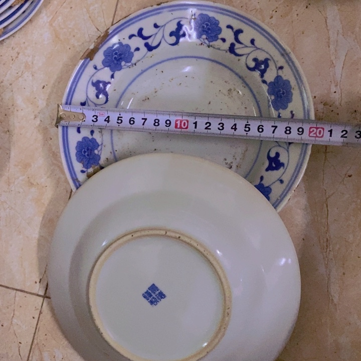 摆件2个20厘米芙蓉花深盘