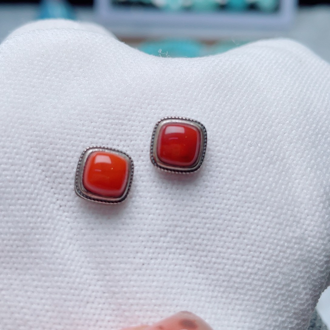 南红玛瑙银S925镶嵌珠宝奇石