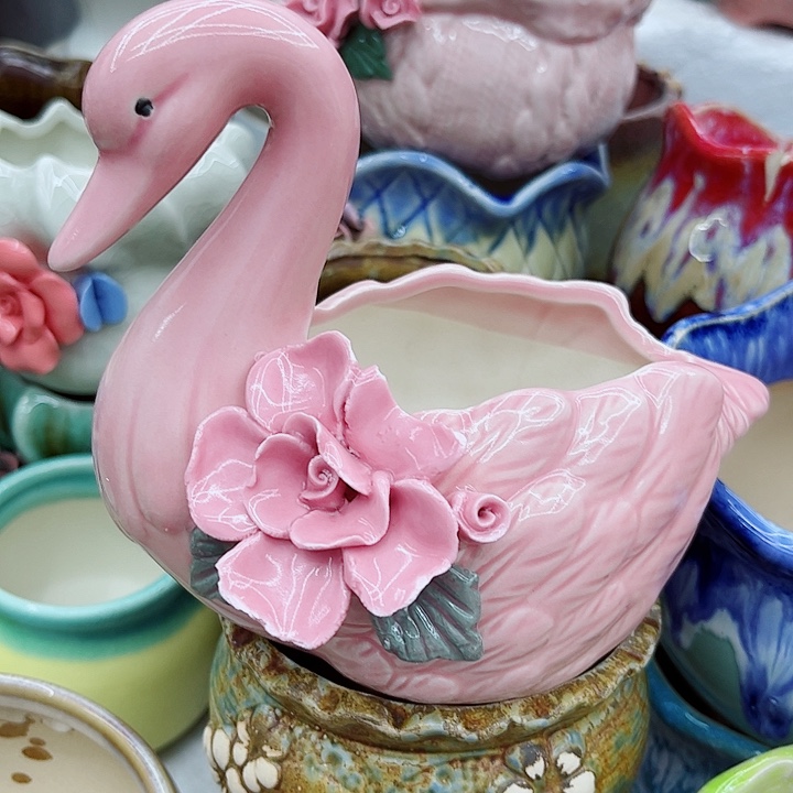 多肉绿植陶瓷花盆9.9包邮，有孔