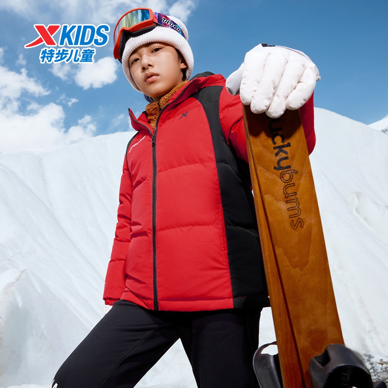 【三防科技】特步儿童冬季保暖羽绒服大童户外加绒外套675426199007
