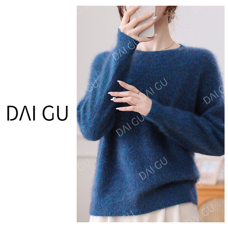 都在找的【圆领蓝眼泪】羊绒版本加厚拉绒高级感毛衣一线成衣B3809