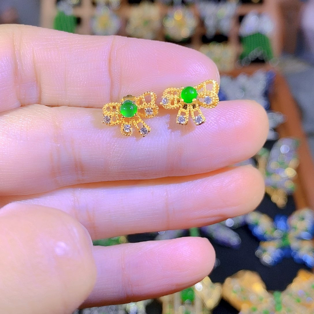 吊坠(不含链)银S925镶嵌翡翠