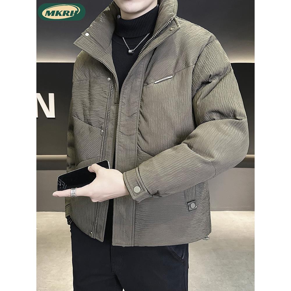 mkrh2025冬季男士羽绒服新款高端时尚流行立领短休闲保暖加厚夹克