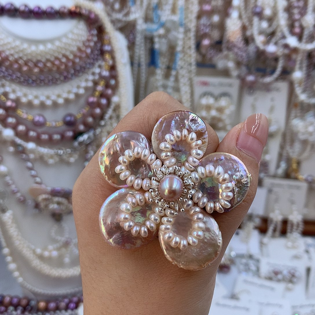 项链银S925镶嵌淡水珍珠