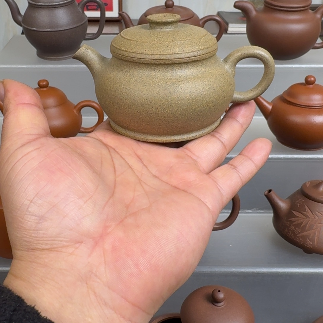 紫砂茶壶宜兴紫砂封釉青段