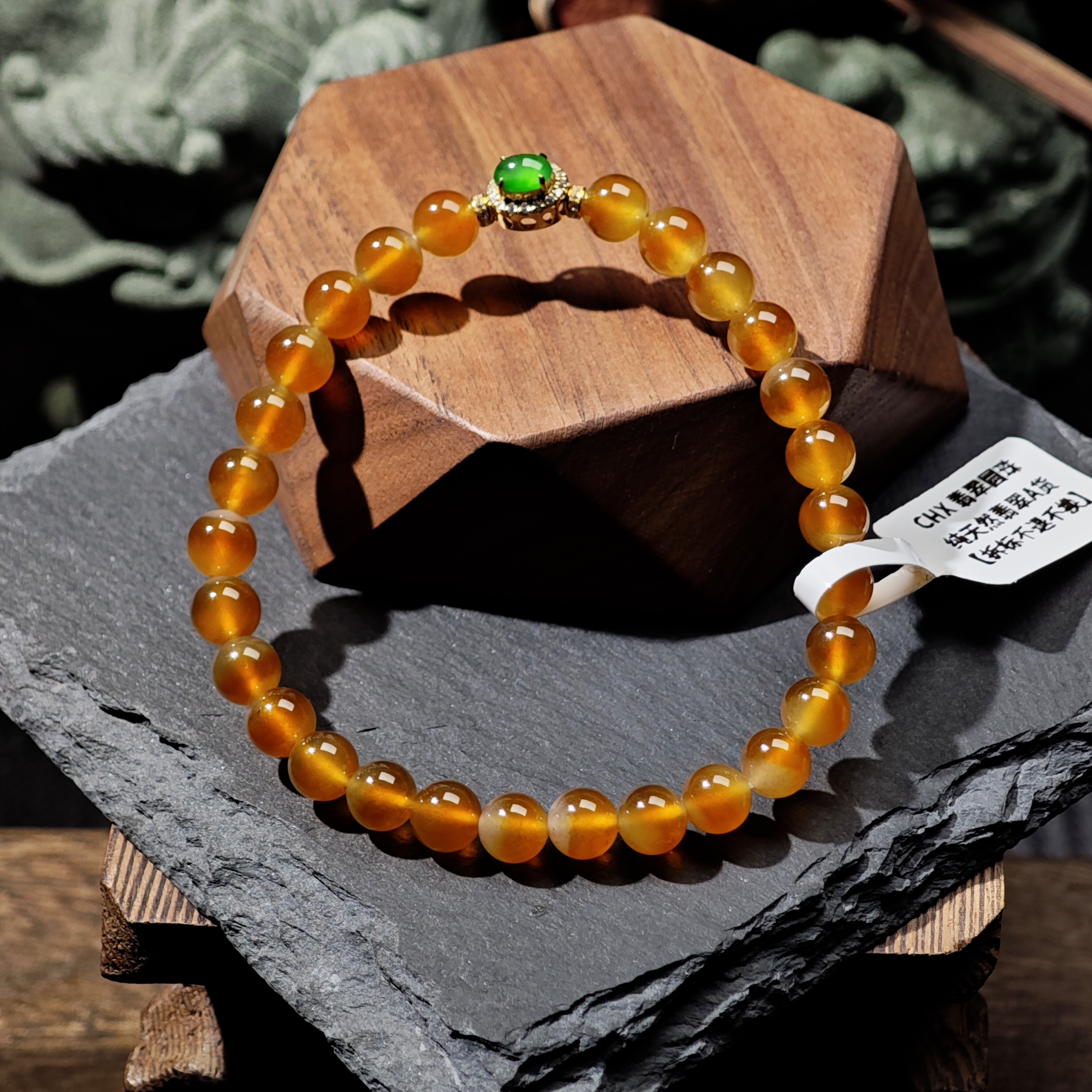 [单品]A3331(卡6.3 )缅甸天然翡翠珠冰种翡翠A级货手串48小时鉴赏