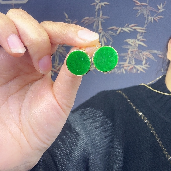 翡翠戒指银S925镶嵌如*特价