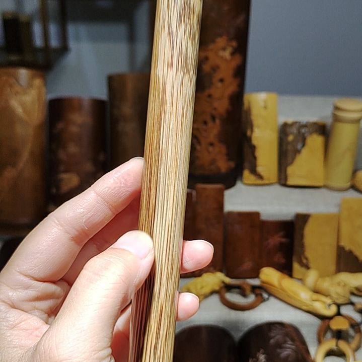 竹竹雕线香筒手把件