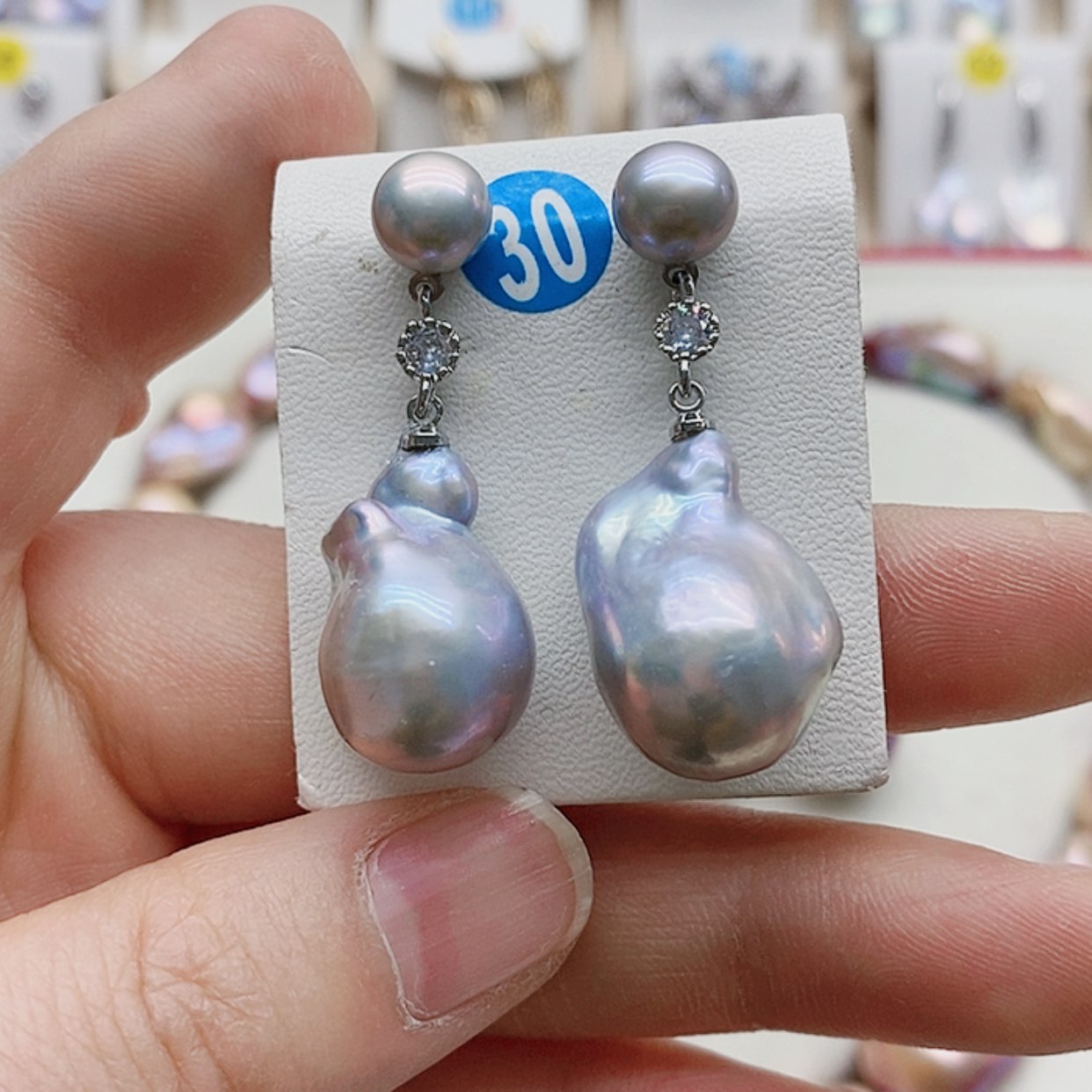 【闪购商品】淡水珍珠耳饰银S925镶嵌