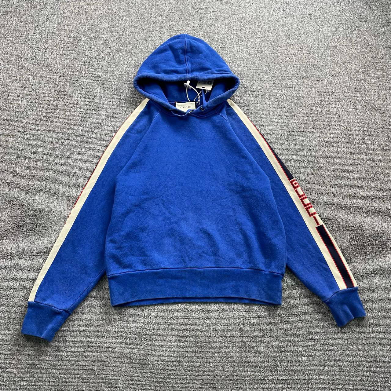 95新 GUCCI/古驰 (ll) 古驰 电光蓝侧标logo帽衫 XS码/无领标