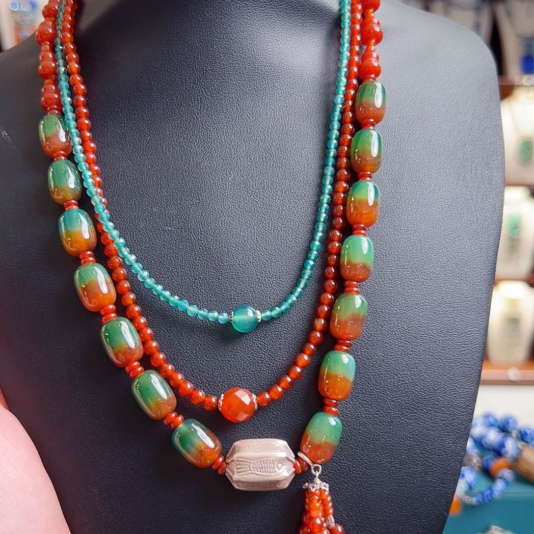 玛瑙未镶嵌套链项链