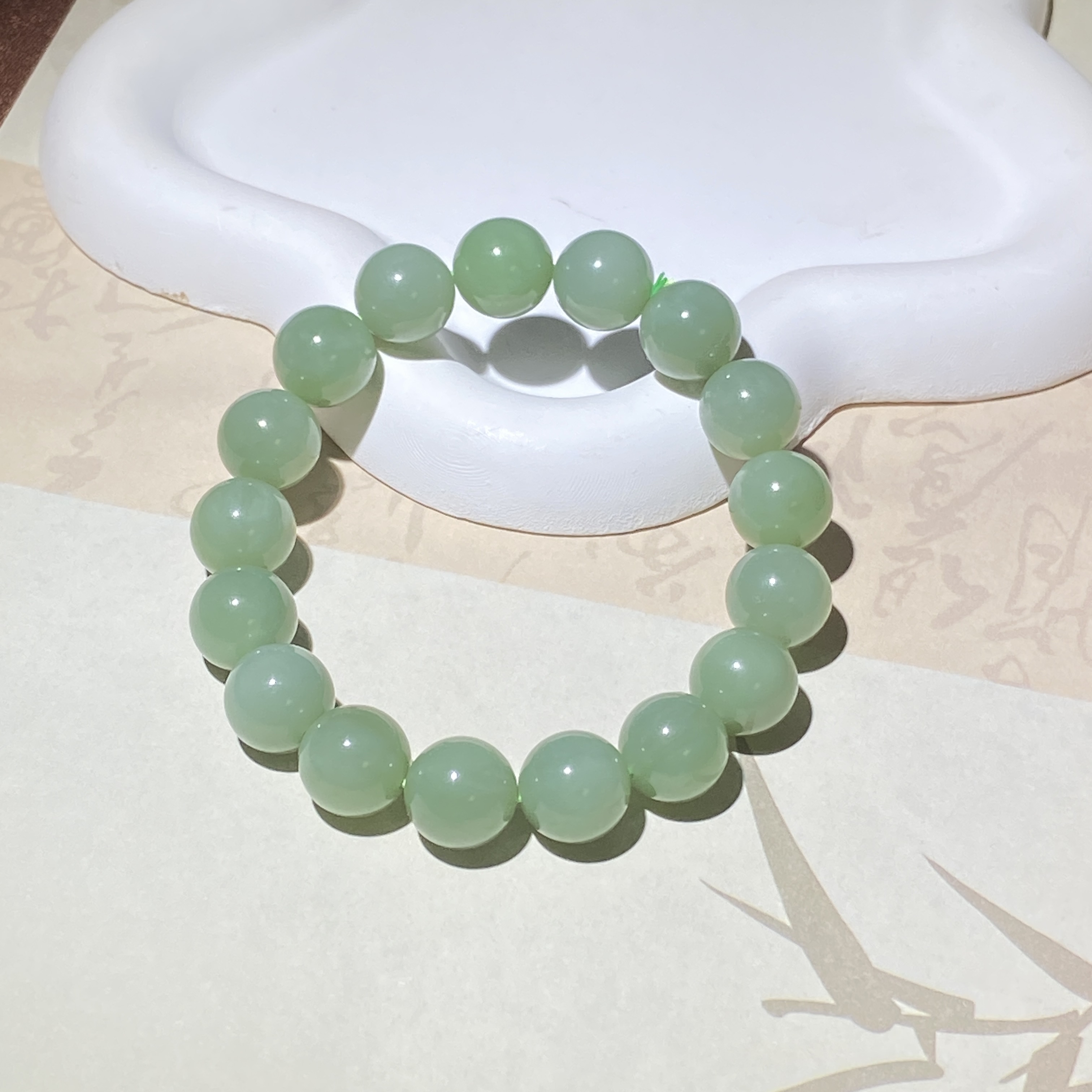 SC9821  和田玉碧玉手串卡12mm