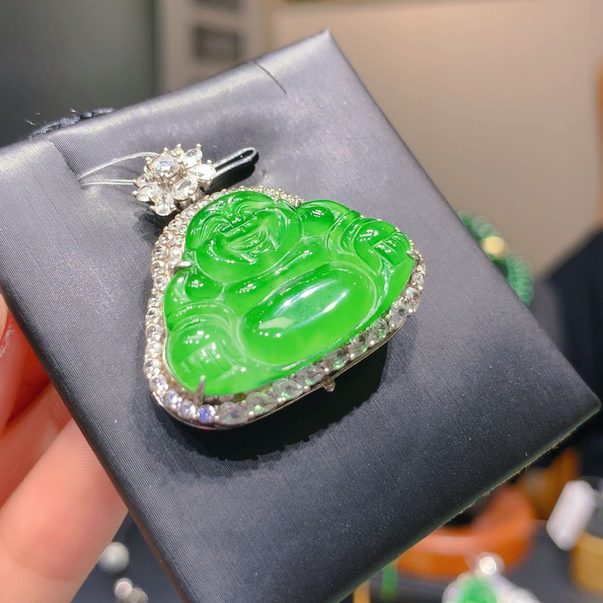 【闪购商品】翡翠颈饰银S925镶嵌4柒姐