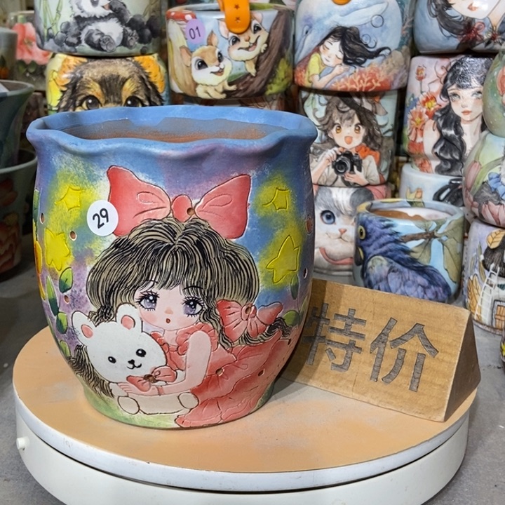 红陶景德镇艺术手绘作品