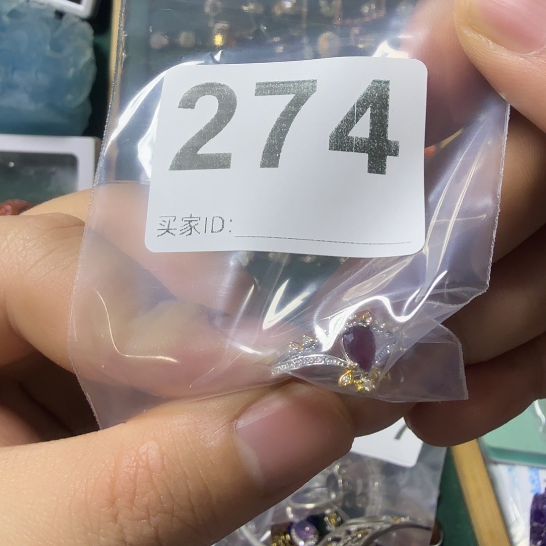 十***柔红宝石戒指银S925镶嵌