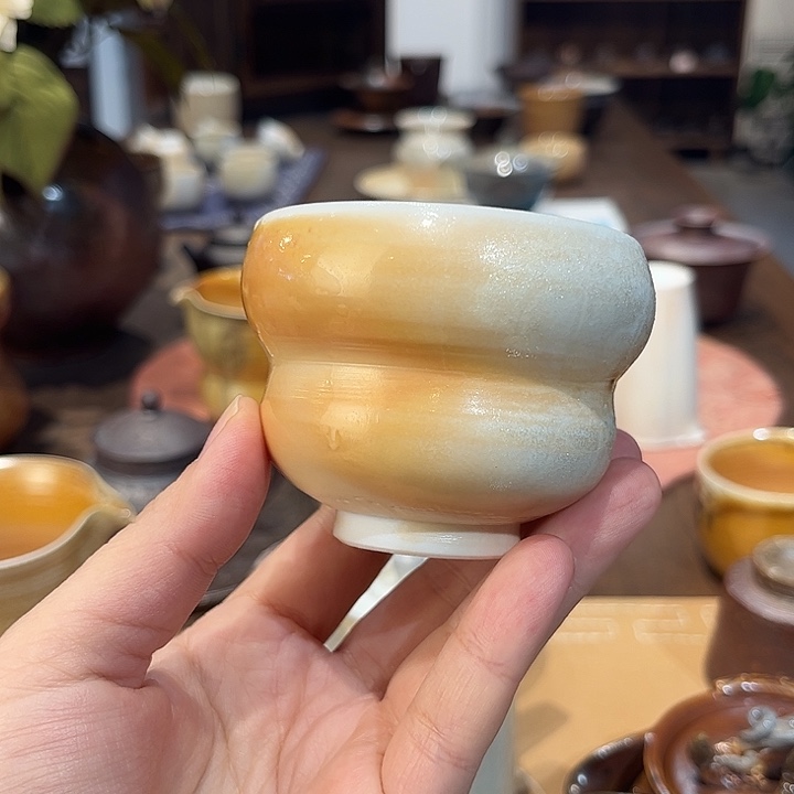 摆件景德镇柴烧茶器开窑大吉