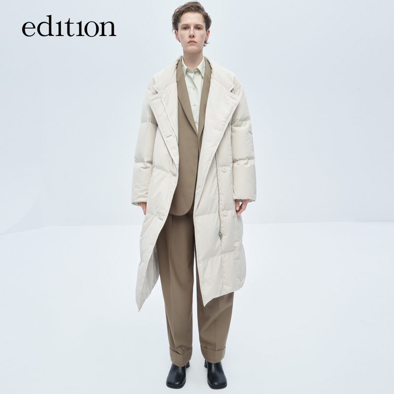 【达人专享】edition廓形西装领长时尚羽绒服#EBC4EINK03