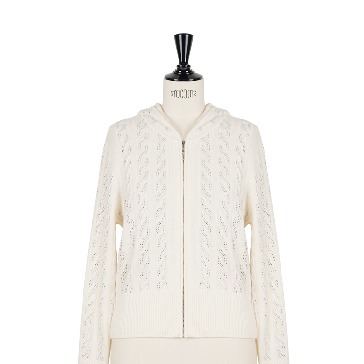 【时髦老钱风】羊毛烫钻戴帽拉链外套CD2167696