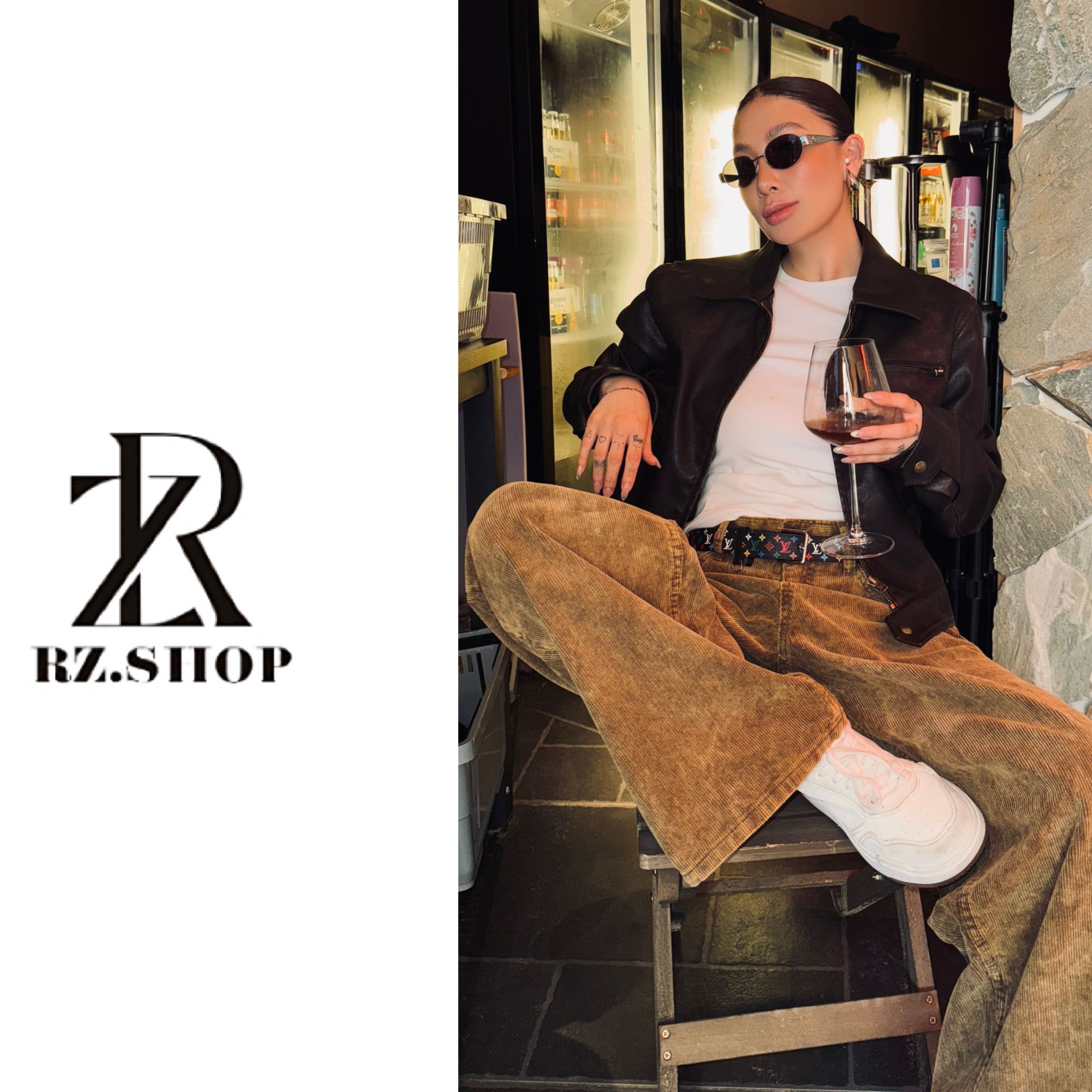 RZ定制款摩卡色复古水洗灯芯绒直筒裤