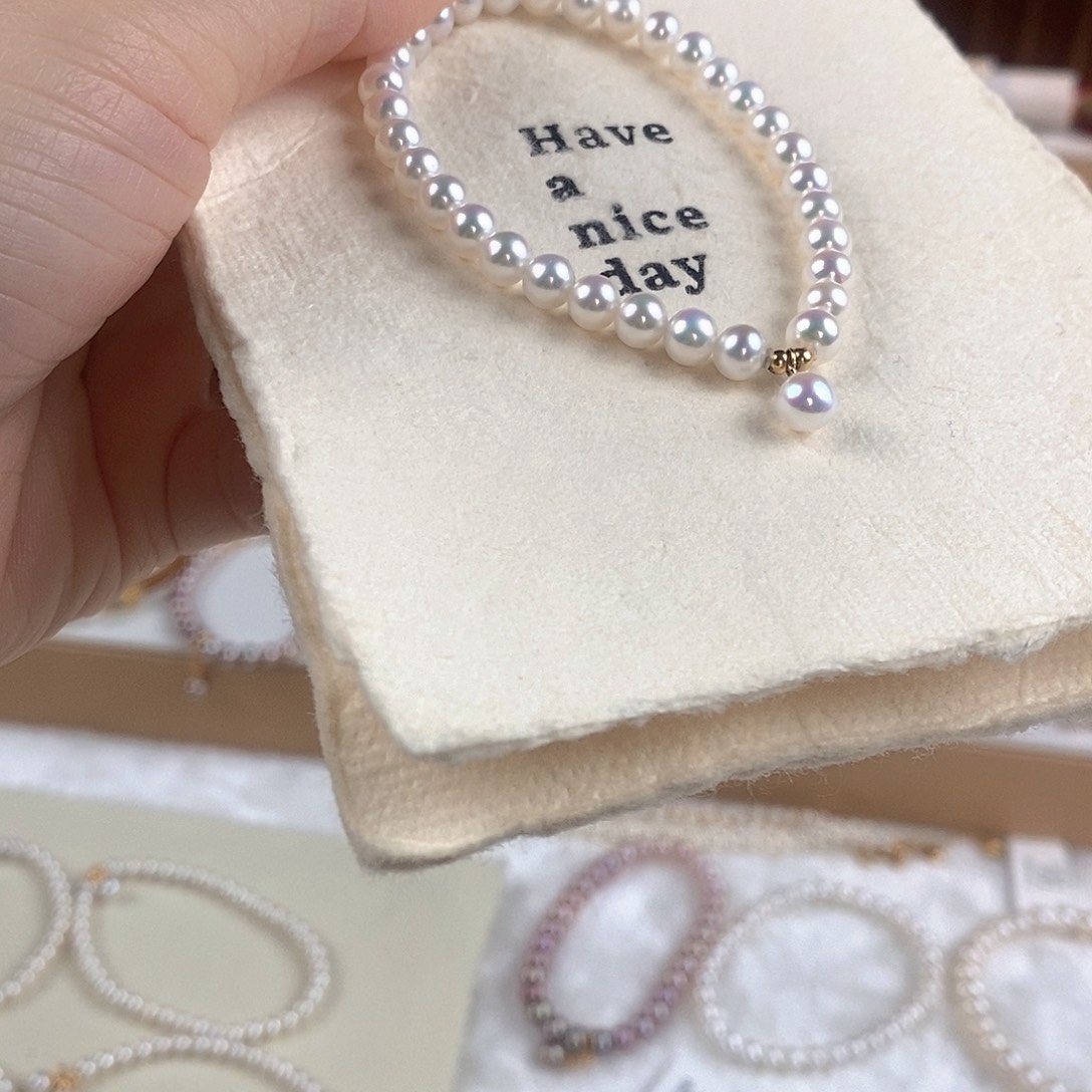 淡水珍珠18K金镶嵌手绳