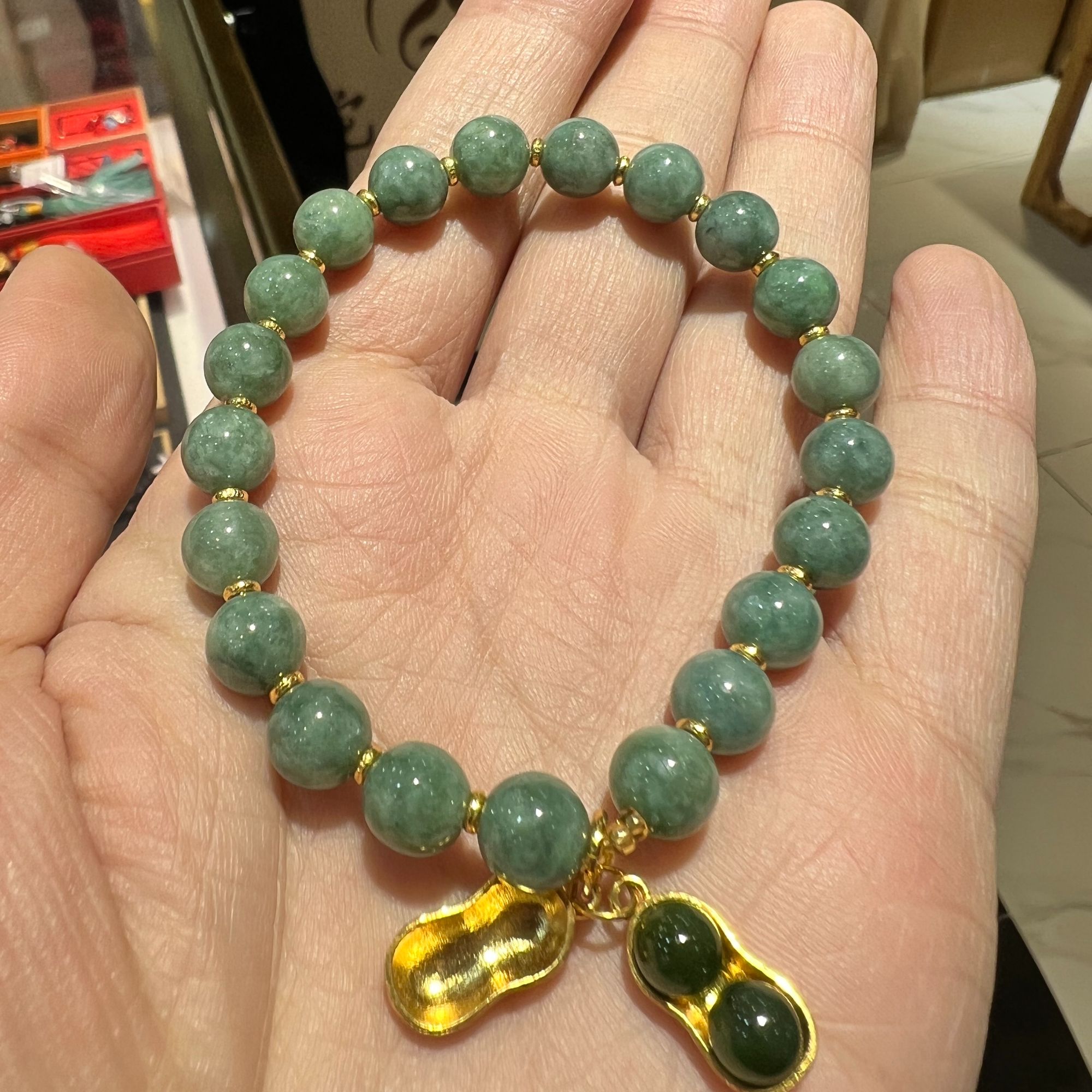 普陀山爆款好事花生翡翠手串