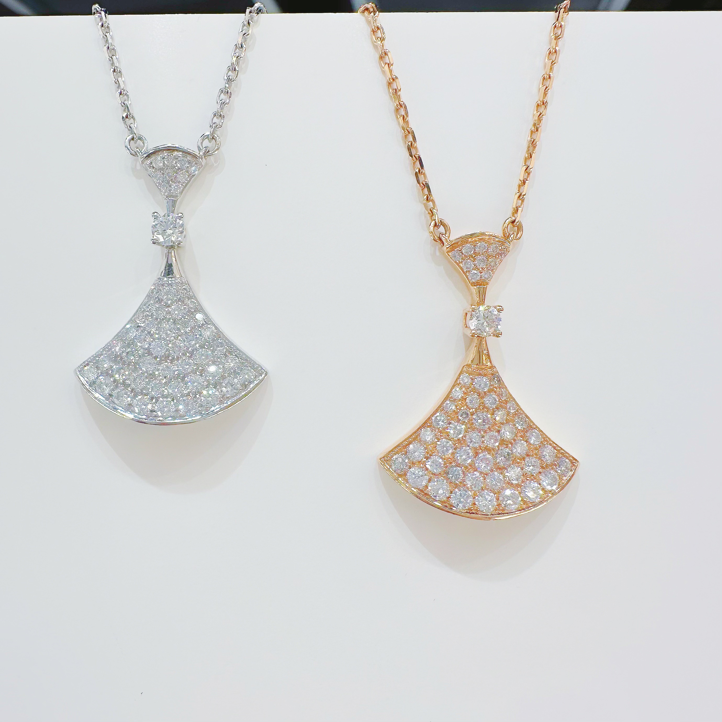 18K金 钻石大裙子项链多样性发其一