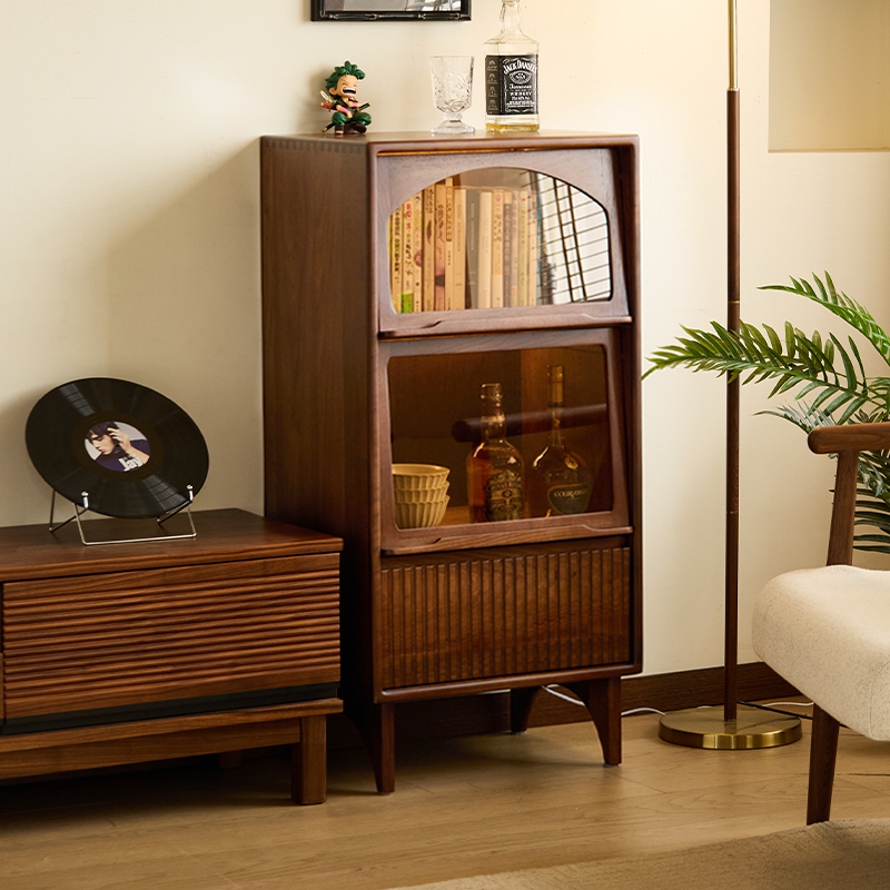 北美黑胡桃木电视边柜酒柜50*40*105