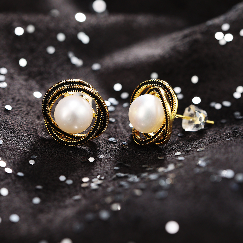 【高端珠宝】轻奢小众时尚设计感环绕珍珠耳饰 MR-88027