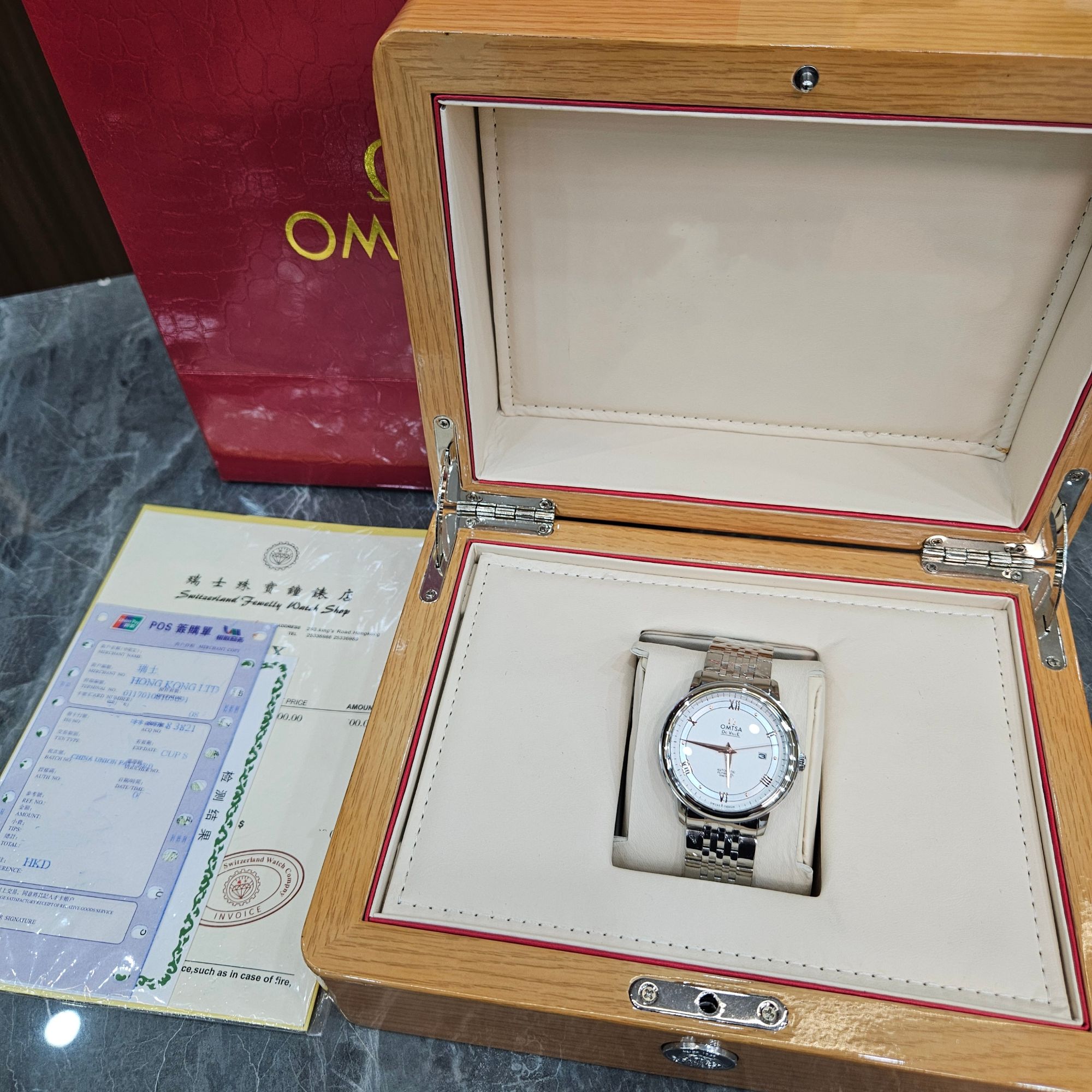 全新未使用/ OMTSA/蝶飞/单日历/表径42mm/全自动机芯腕表