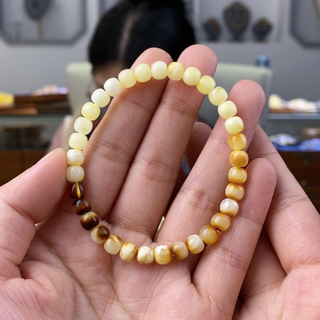 蜜蜡珠宝奇石未镶嵌蜜蜡手串6.0mm