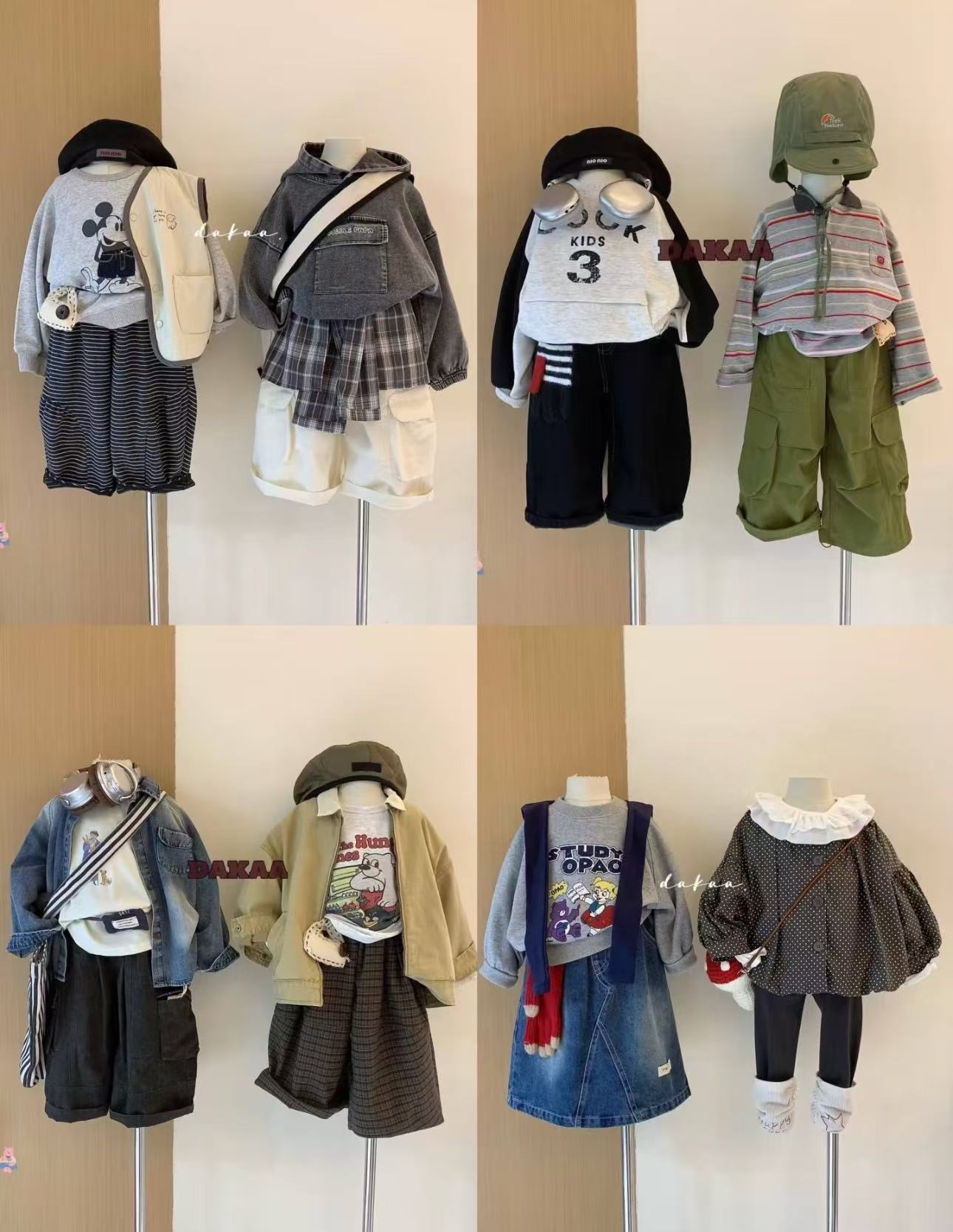 男女通用厚款男休闲风秋冬款套装风衣男童大童女童