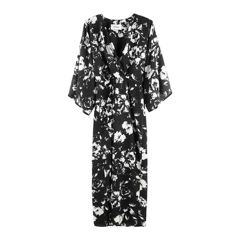 【J静专属】夏季显瘦短袖裙子中长款钓系风碎花连衣裙SHBZC641301