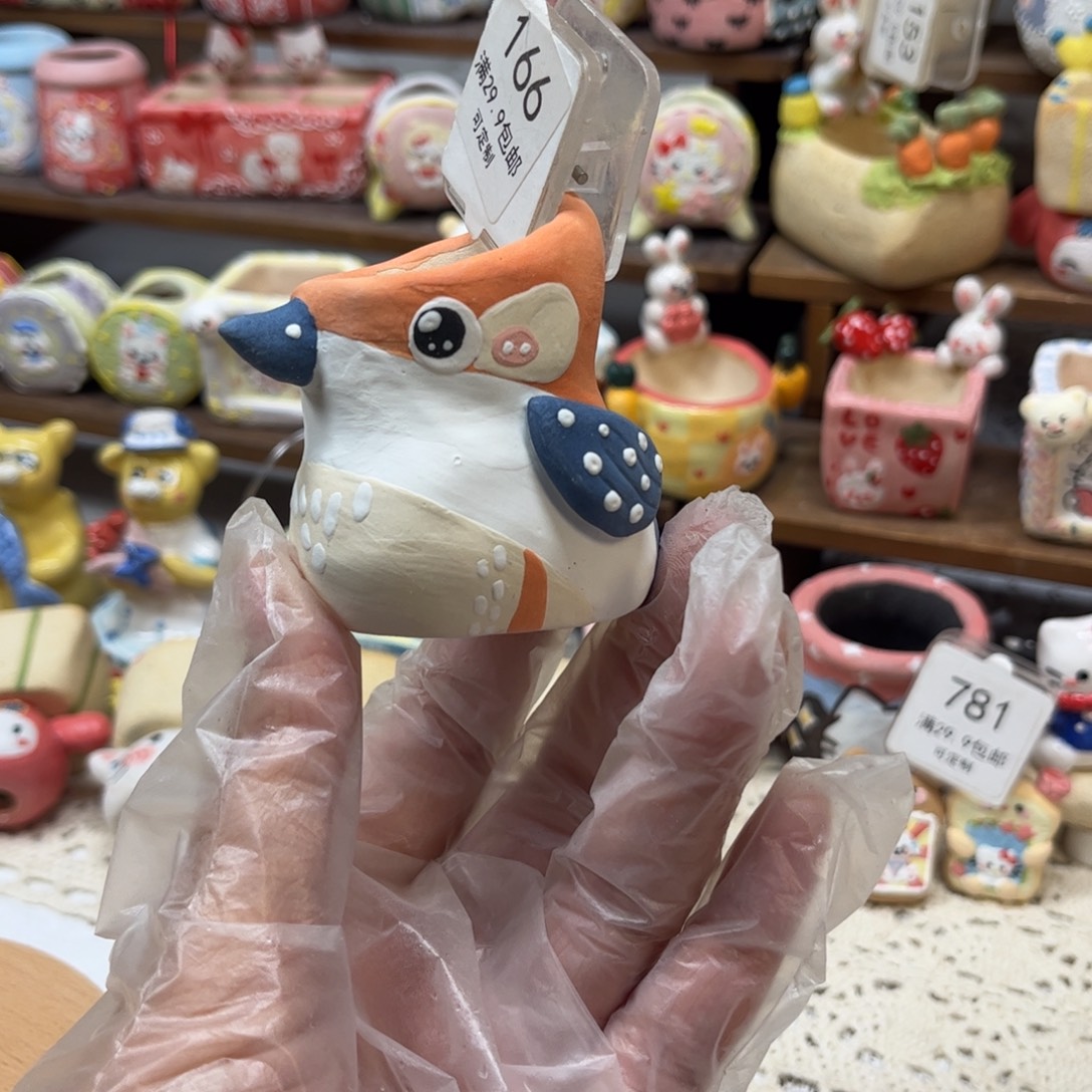 166小鸟花盆手绘花盆